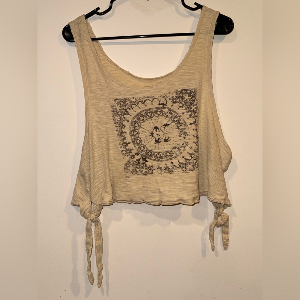 Free People We The Free Graphic Side-Tie Crop Tank - Size L - Picture 6 of 6